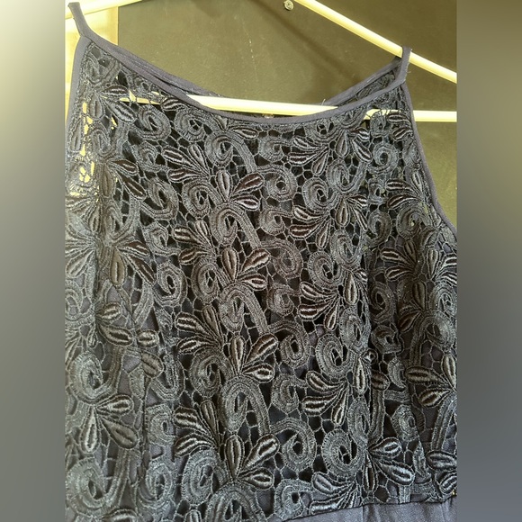 Vintage 90's Jessica McClintock Blue Crochet Maxi Party Prom Dress Size 8 - Picture 4 of 11